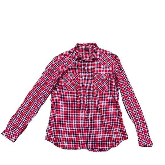 Vintage Diesel Jeans Flannel Button Up Shirt XL Red Pattern Shirt - Picture 2 of 10